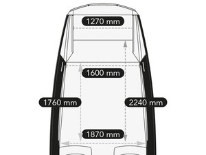 Faster 635 SC - bow dimensions